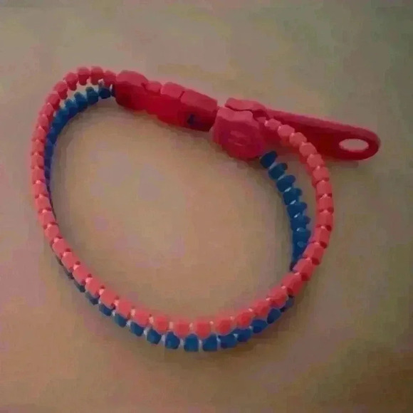 Pink and Blue Zipper Bracelet - Picture 3 of 4